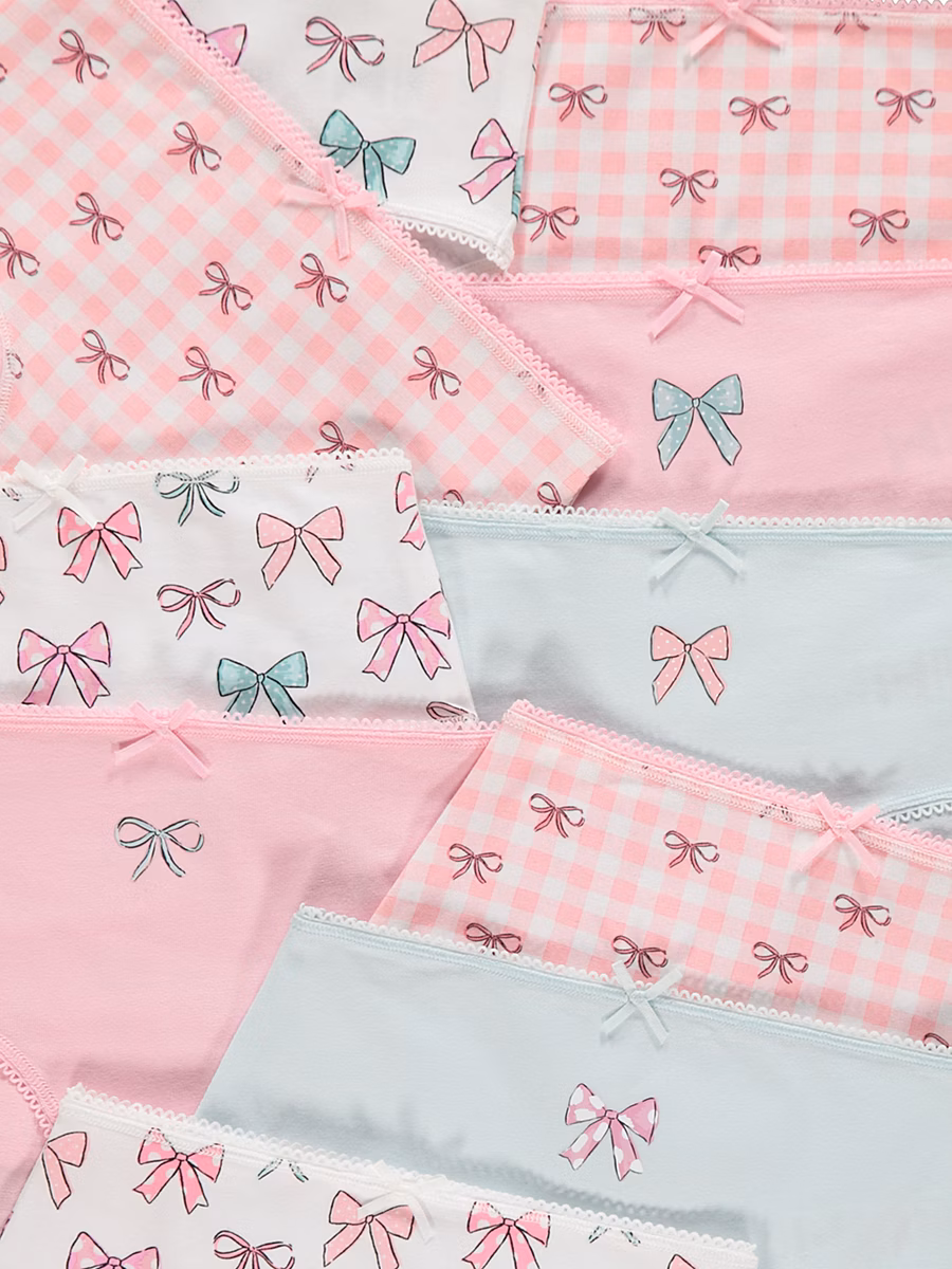Bow Gingham Briefs 10 Pack detail 1