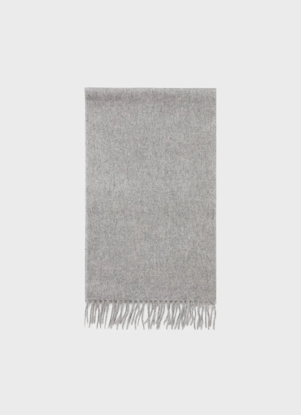 Light Gray Fringed Woolen Scarf
