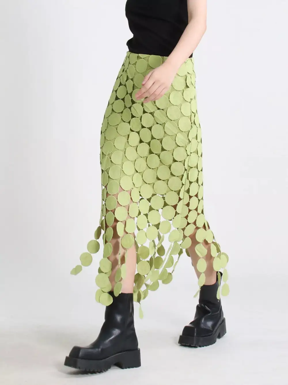 Balanced Fringe Midi Skirt
