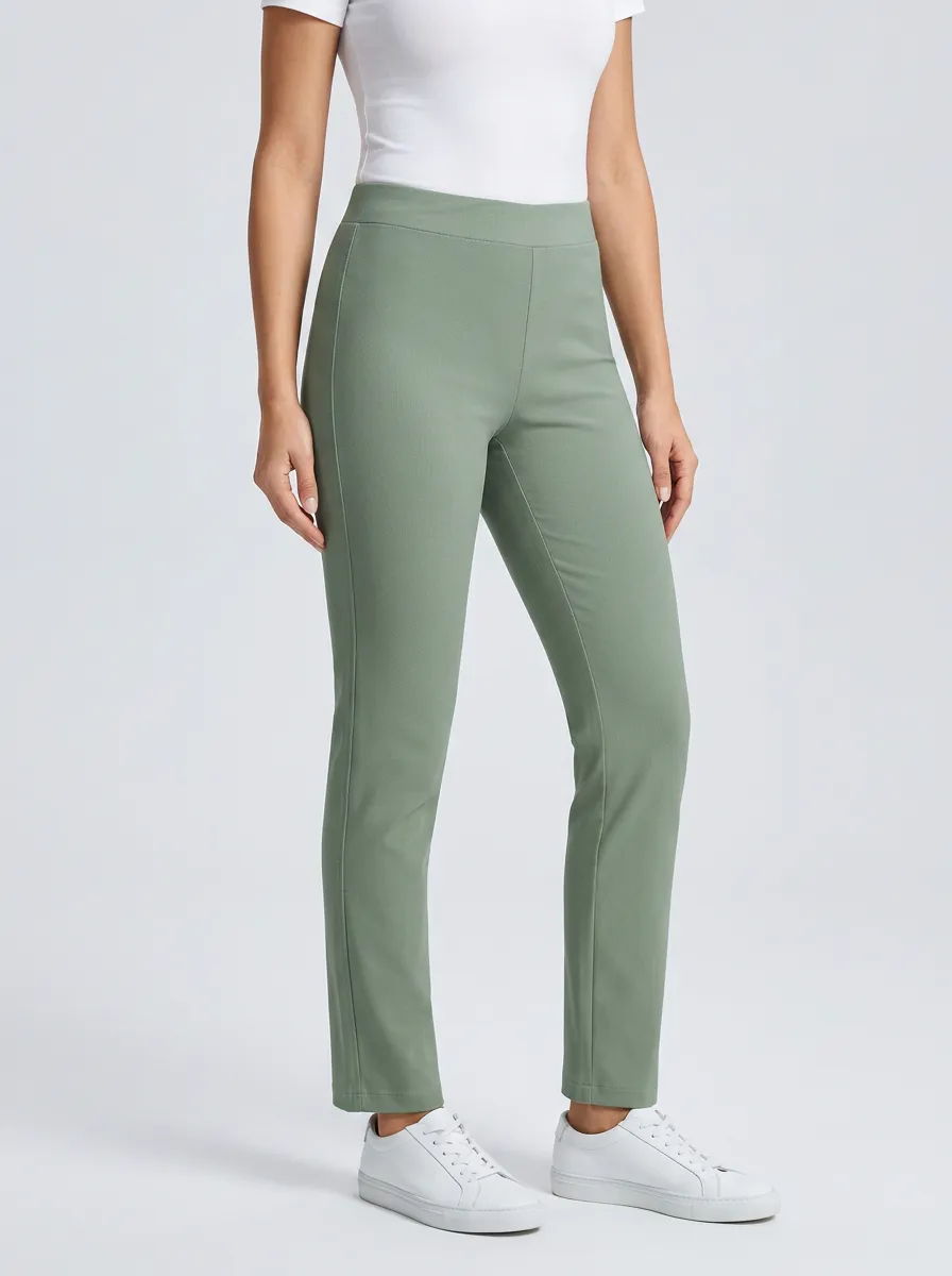 Wardrobe-Essential Mid-Rise Women's Stretch Mid-Rise Pants