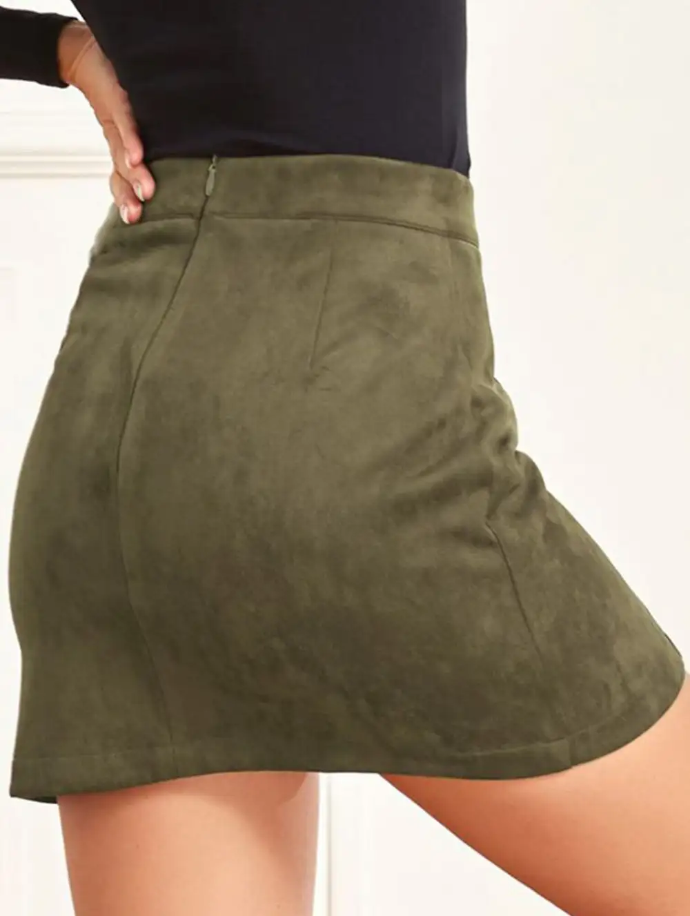 A-Line High Waist Bodycon Mini Skirt