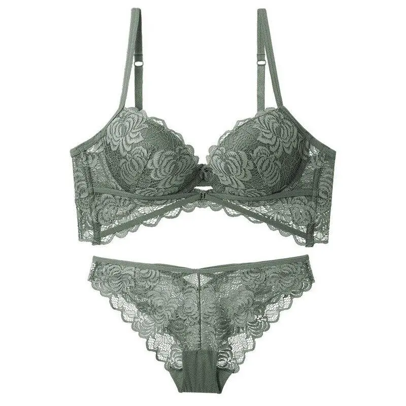 Strappy Push-Up Lace Lingerie Set