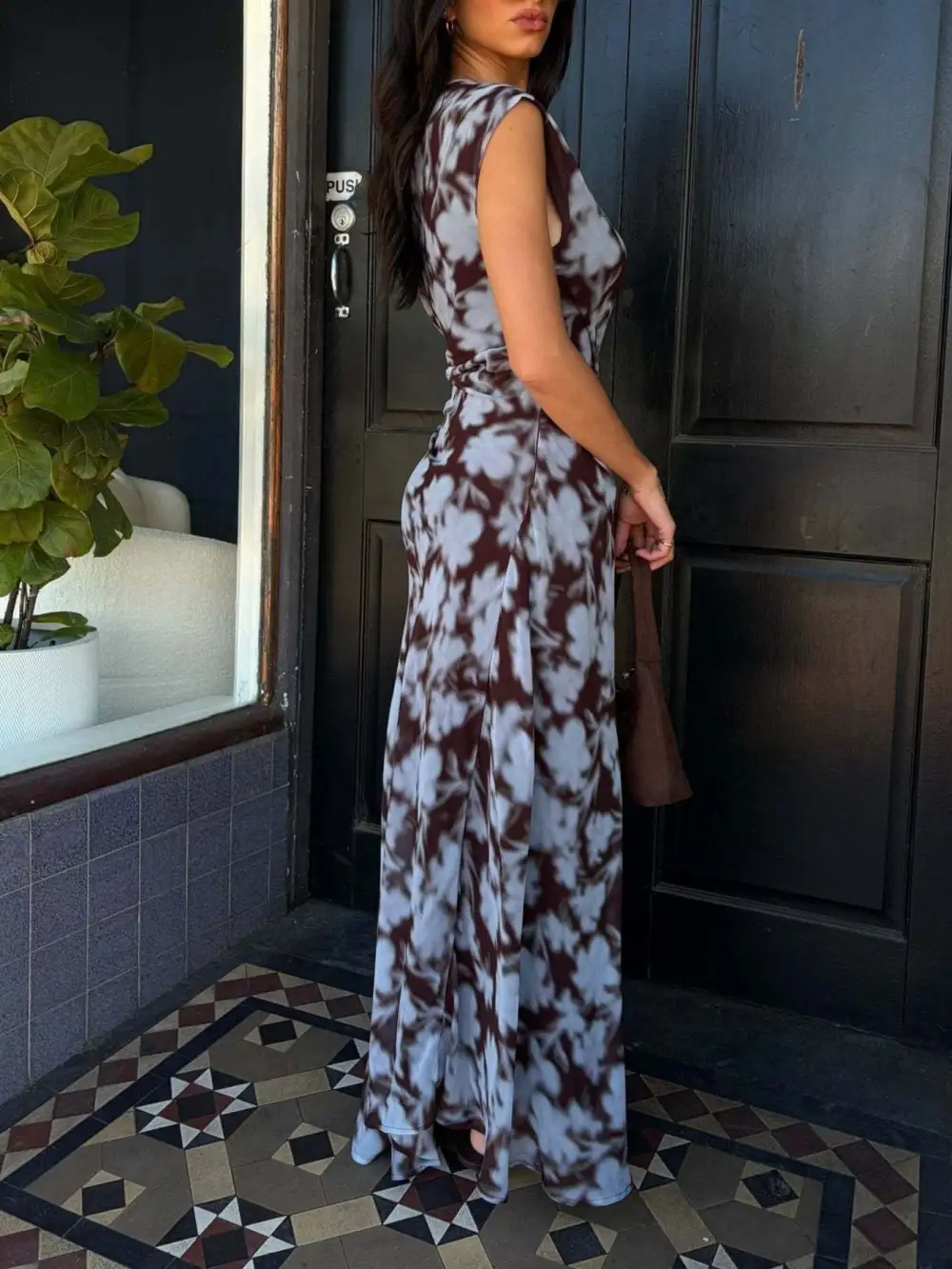 Smooth Finish Floral Printed Maxi Dress
