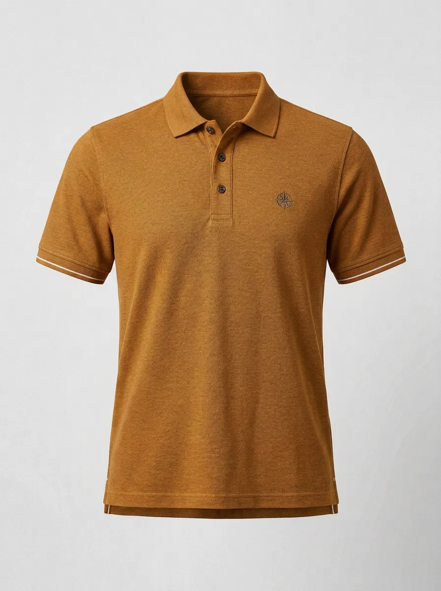Compass-Detail Embroidered-Detail Men's Polo Shirt
