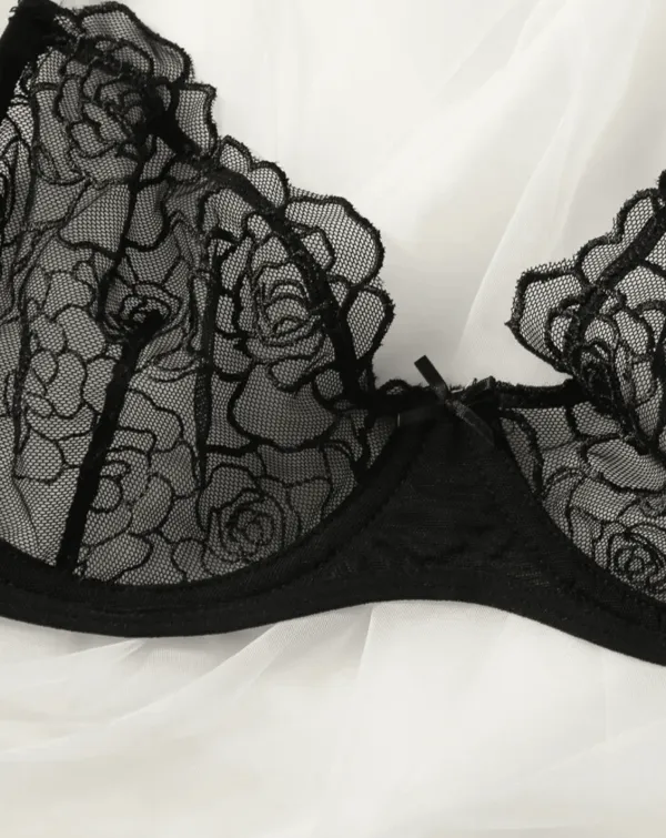 Rose Embroidered Lingerie Set
