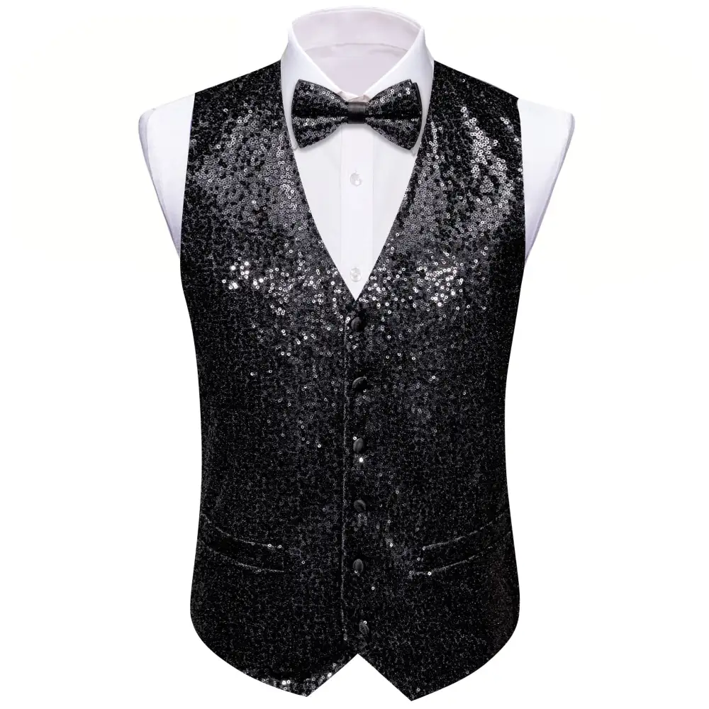 Vest Shining Bow Tie Set