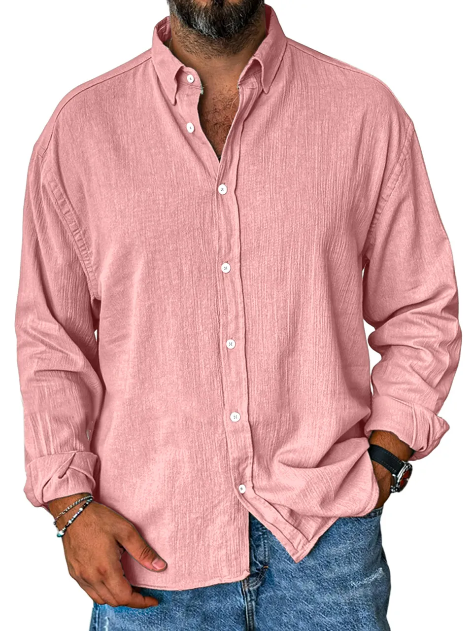 Soft Touch Long Sleeve Open Collar Shirt