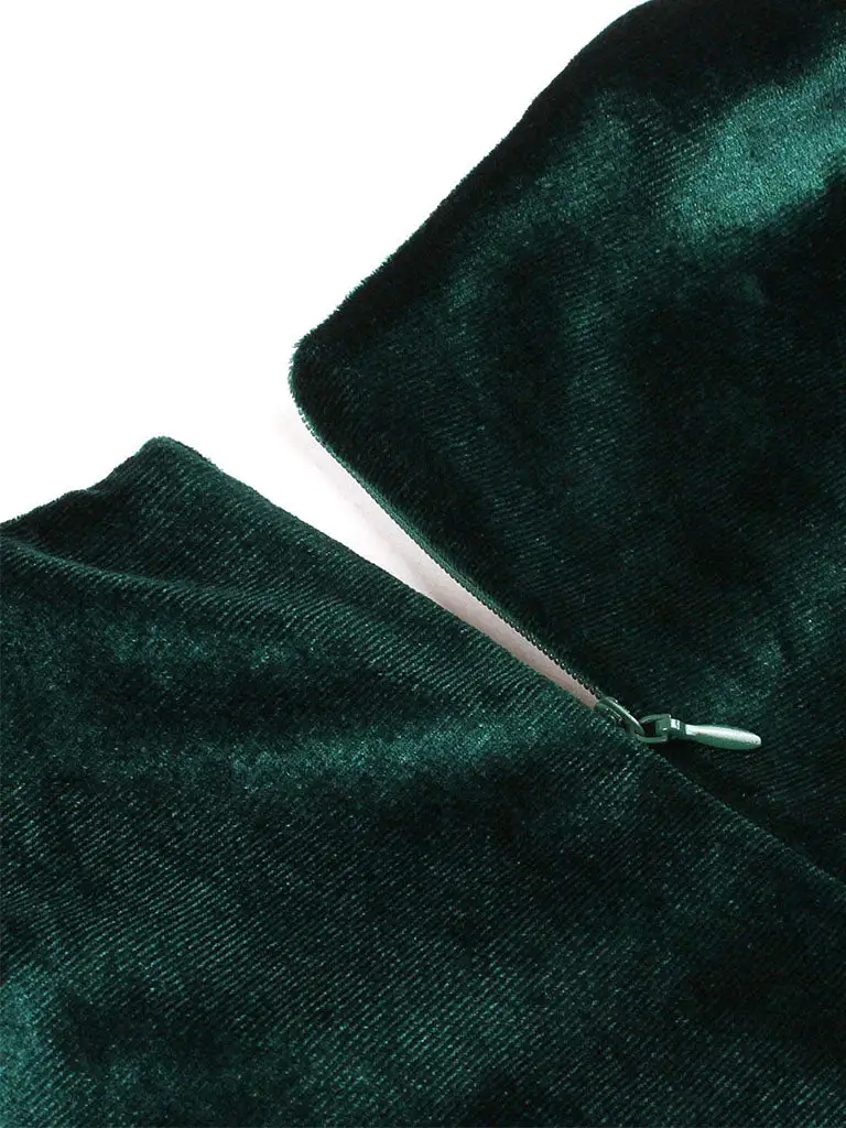 Velvet V Neck Swing Swing Dress