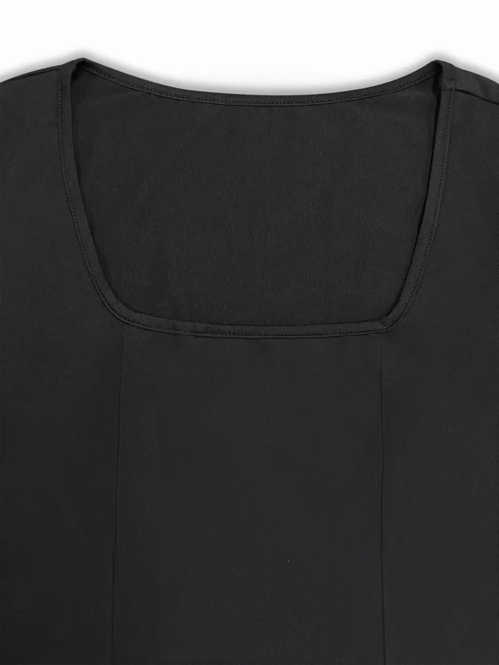 Square Neck Slit Long Sleeve Maxi Dress