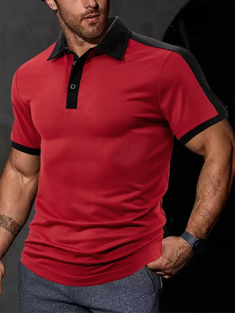 Contrast Trim Fitted Polo Shirt