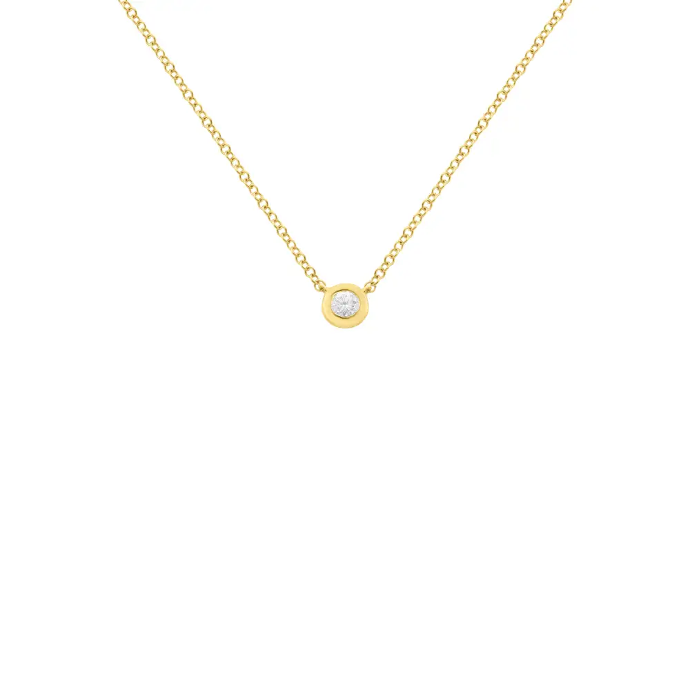 Textured Bezel Diamond Necklace