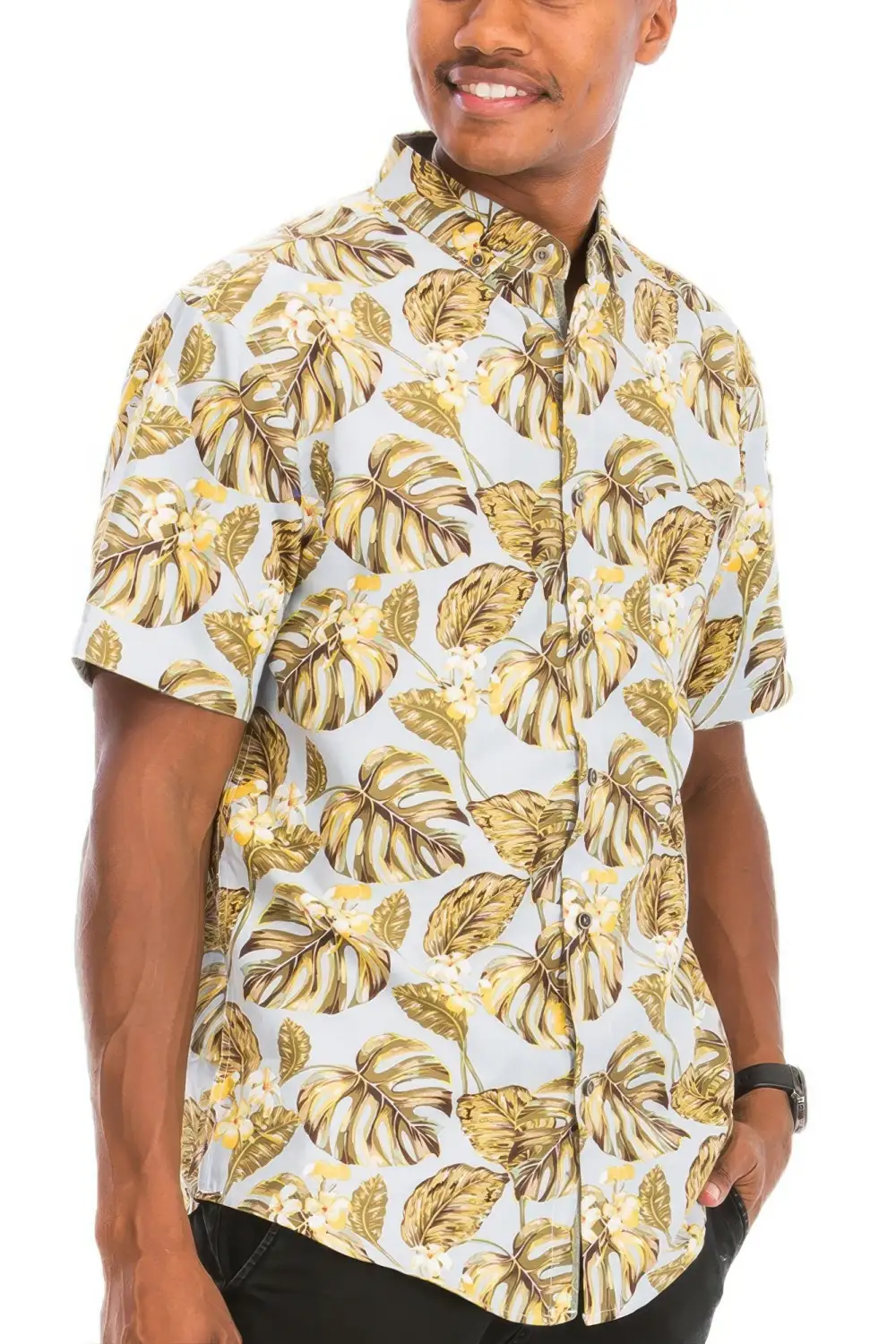 Versatile Print Button-Down Shirt