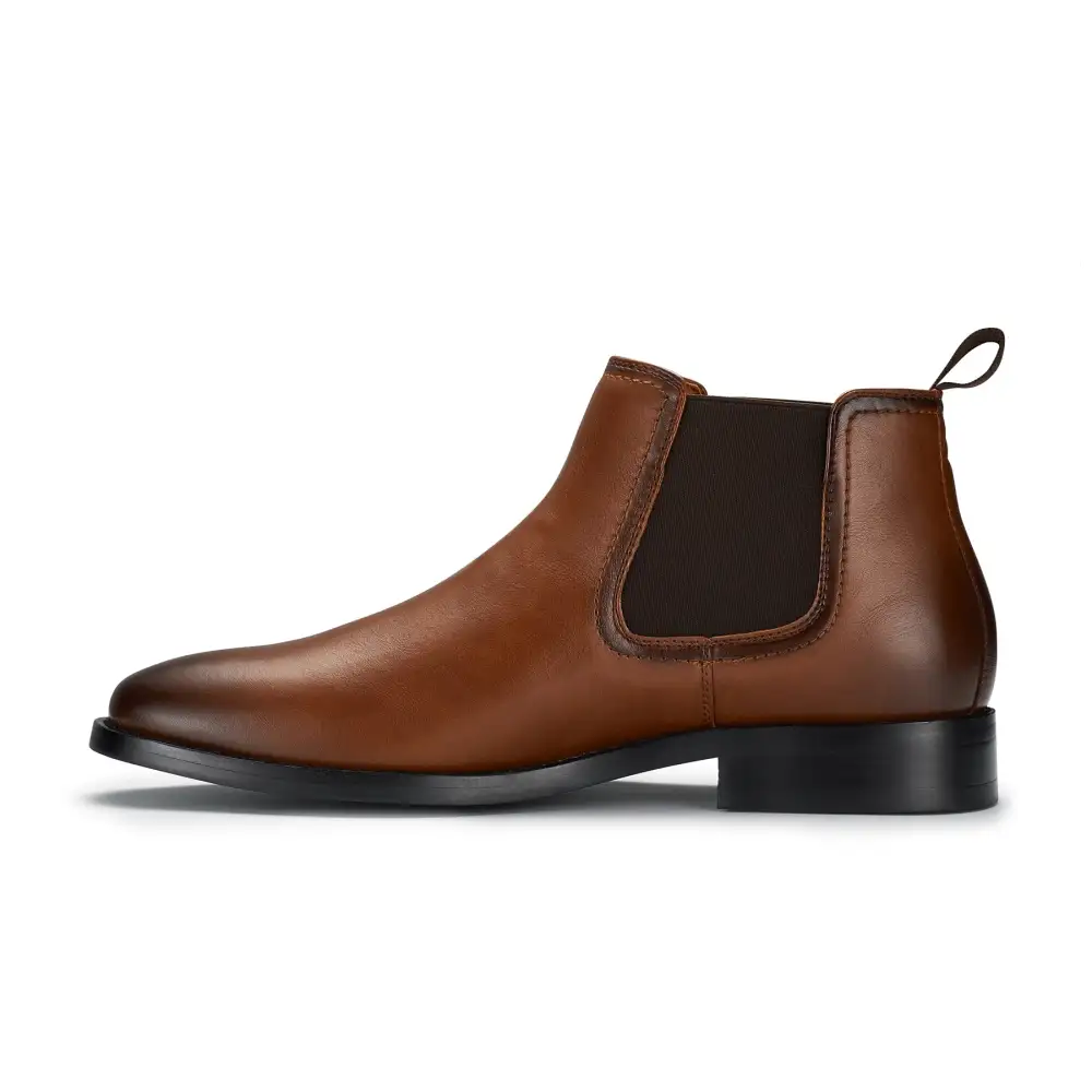 Classic Faux-Leather Slip-On Elastic-Side Chelsea Boots