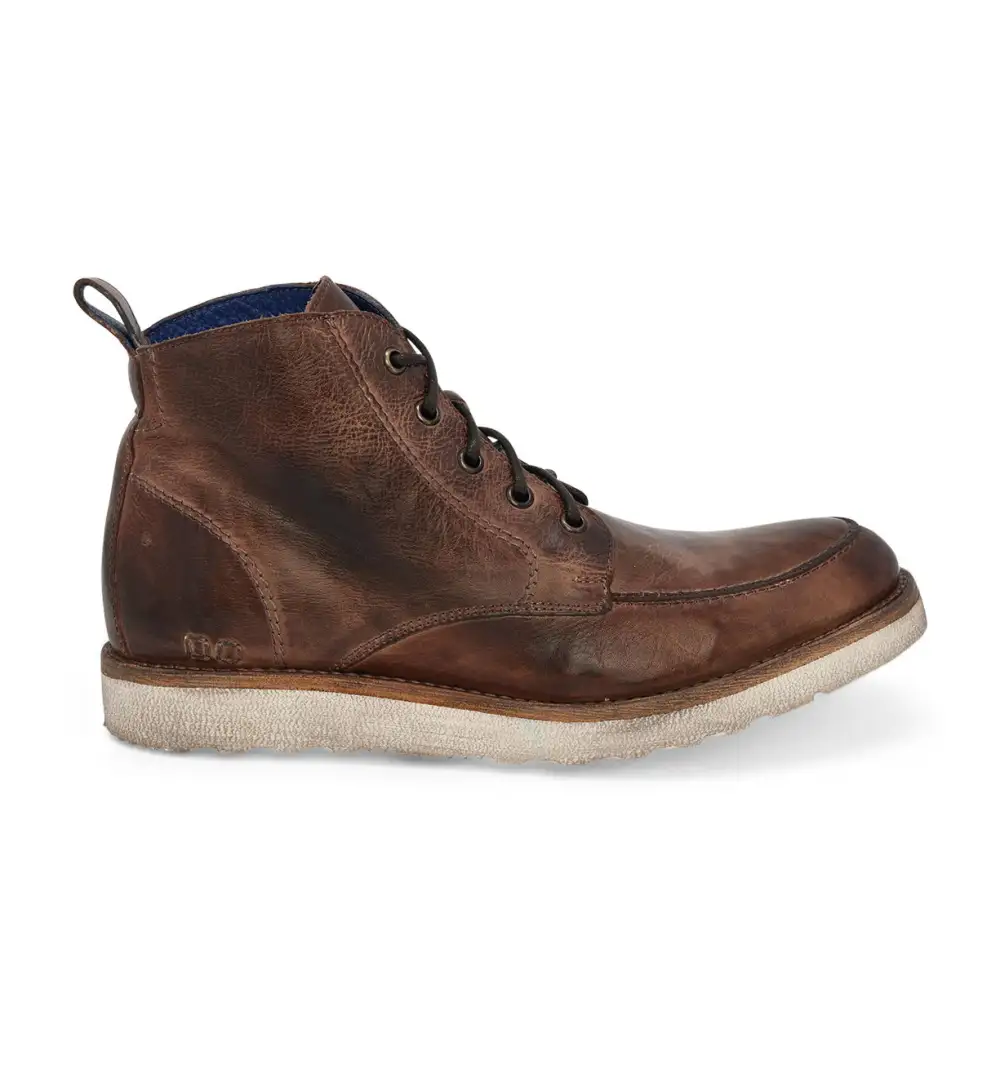 Apron-Toe Lace-Up Distressed Work Boots