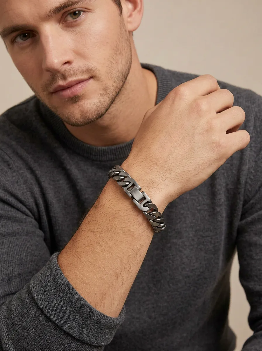 Men's Minimalist Matte Finish Cuban Link Bracelet