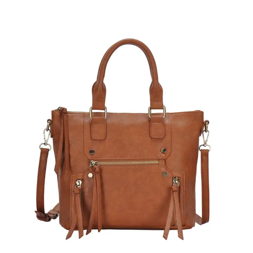 Women's Convertible Vegan Leather Satchel Crossbody Bag