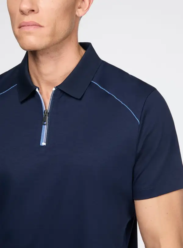 Contrast Detail Casual Polo