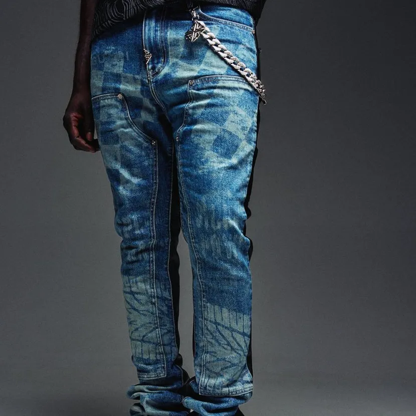Slim Flared Faded Five Pocket Jeans