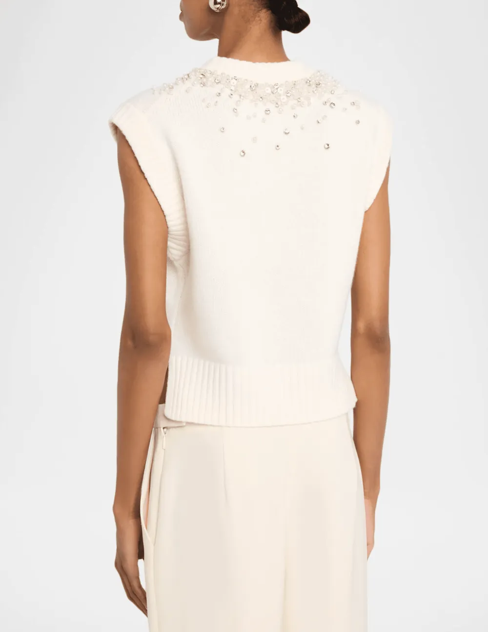Cashmere Wool-Blend Embellished Sweater Vest