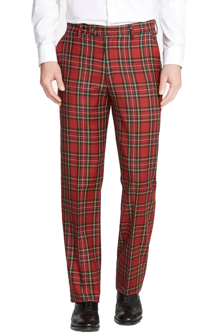 Classic Flat Front Regular Rise Traditional Fit Trousers