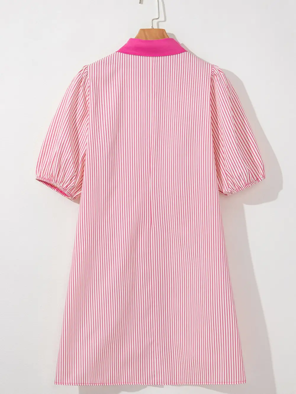 Striped Patchwork Button Front Mini Dress