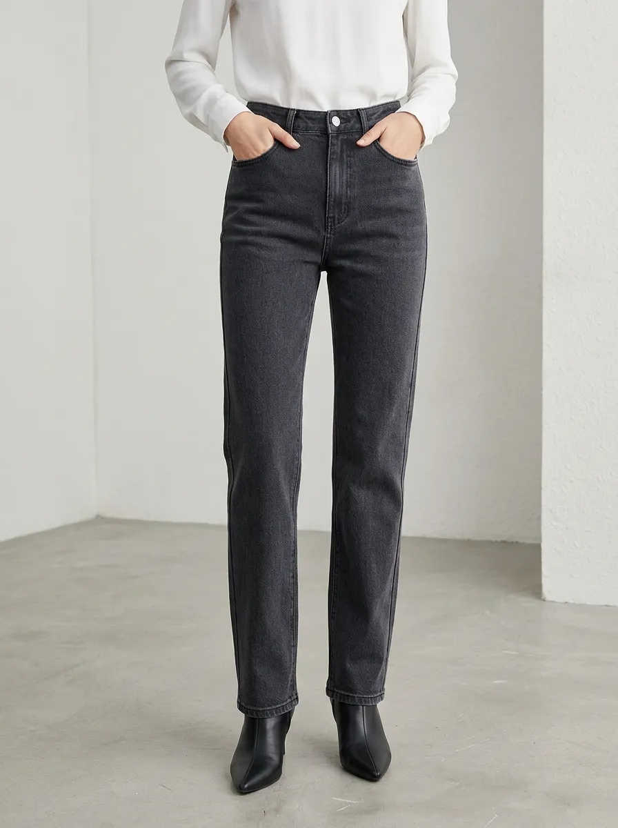Relaxed High-Rise Vintage-Wash Women's Straight-Leg Jeans