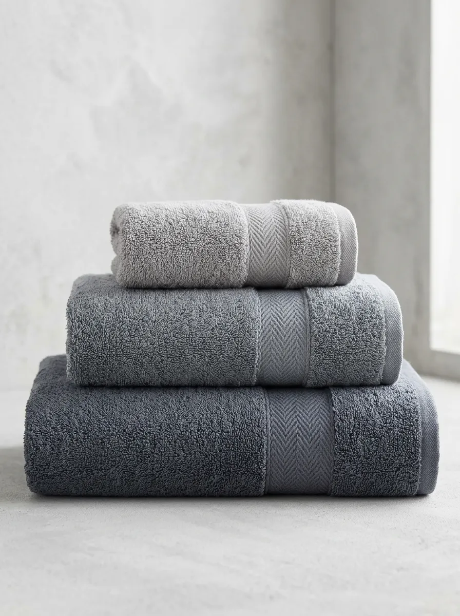 Classic Herringbone Bath Towel Trio