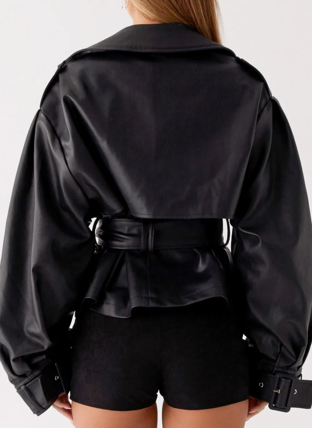 Faux Leather Trench Jackets