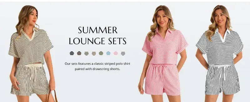 Women's Striped Short Set