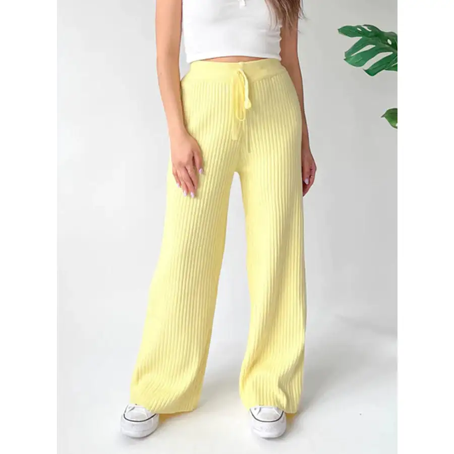 Ribbed Wide Leg Sweater Pants
