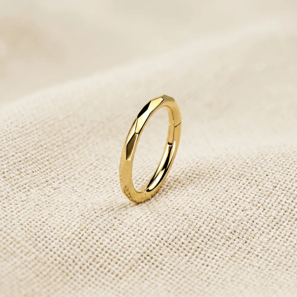 Titanium Crystal Clicker Hoop Ring