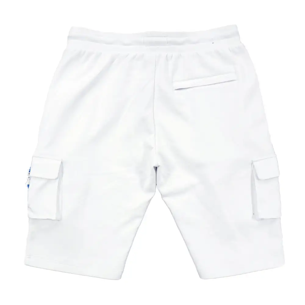 Fleece Cargo Shorts White