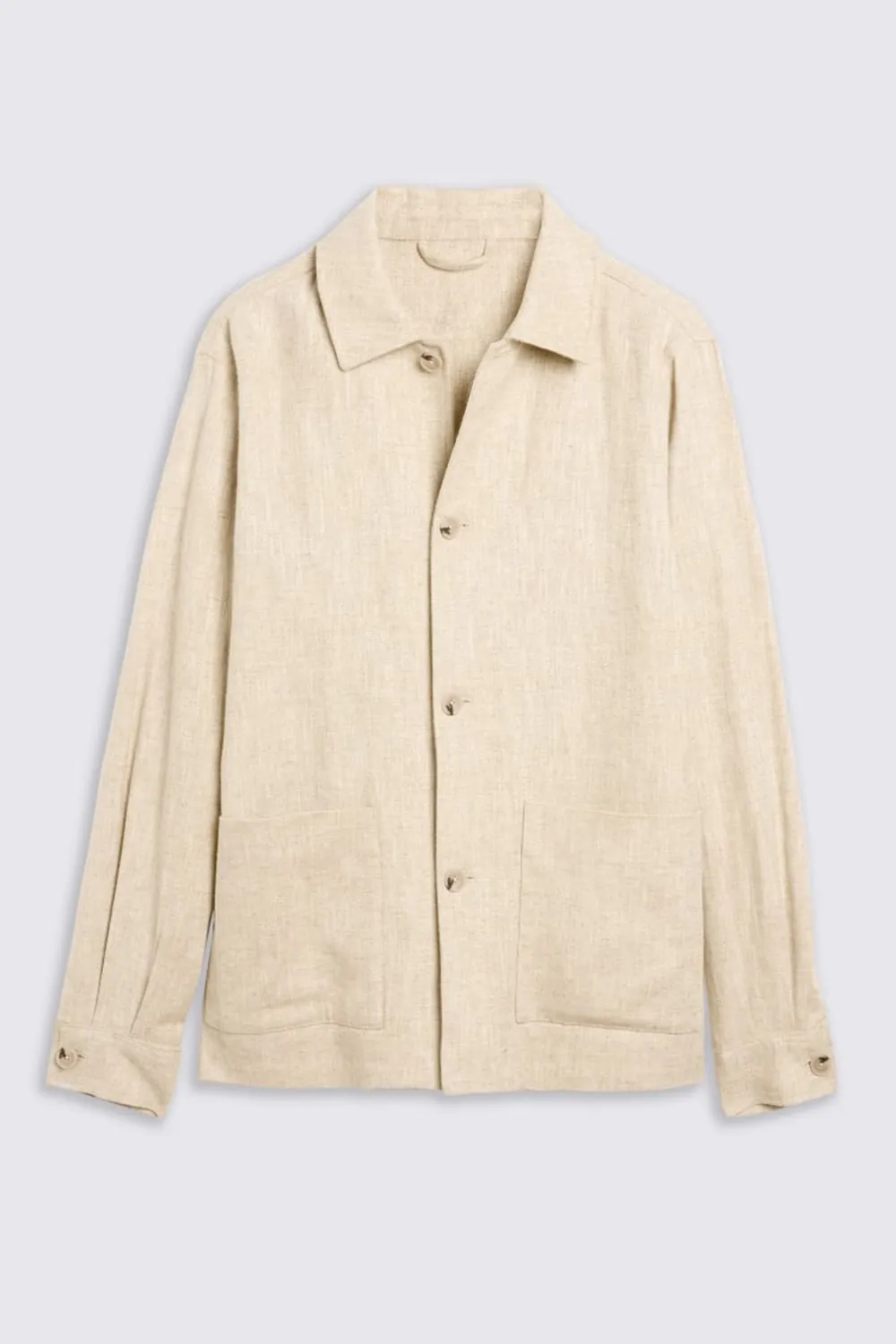 Sleek Linen Ecru Breathable Coat