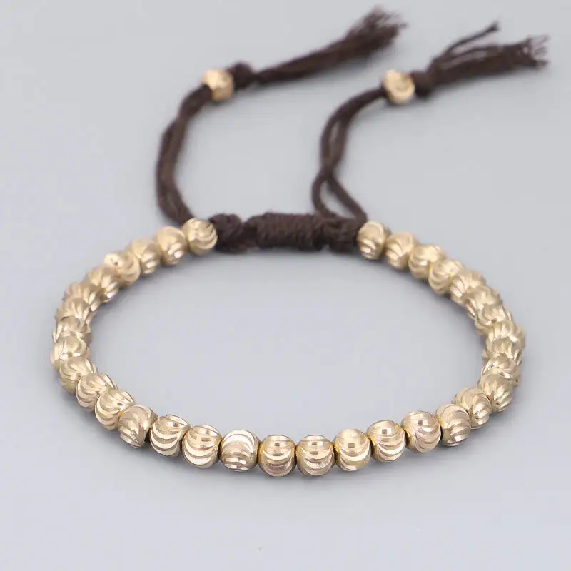 Handmade Copper Bead String Bracelet