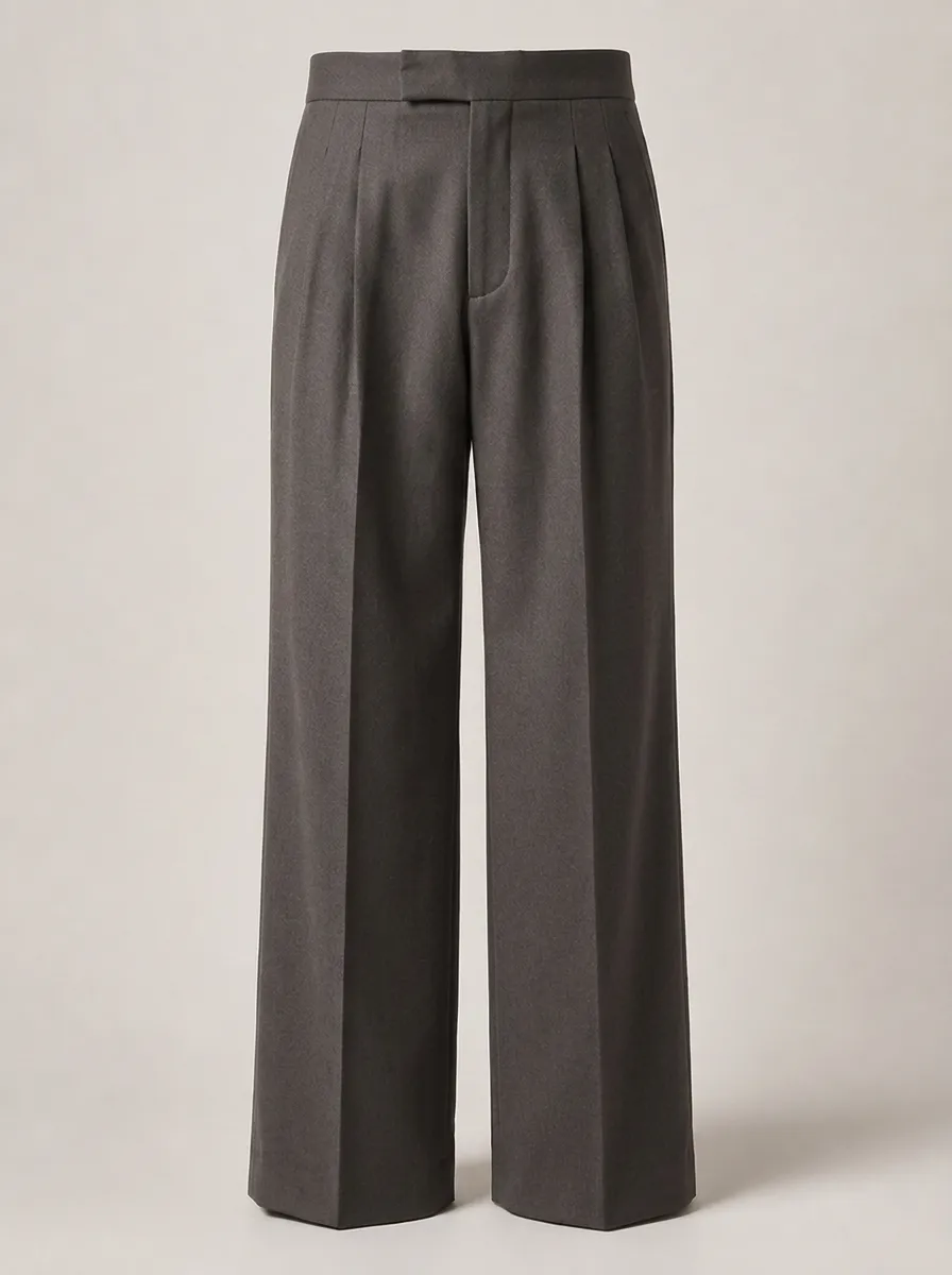 Men's Formal Business Pleated Wide Leg Trousers