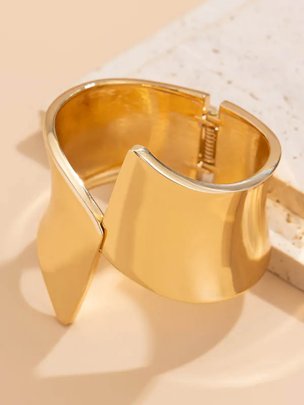 Geometric Alloy Statement Ring And Bracelet Set