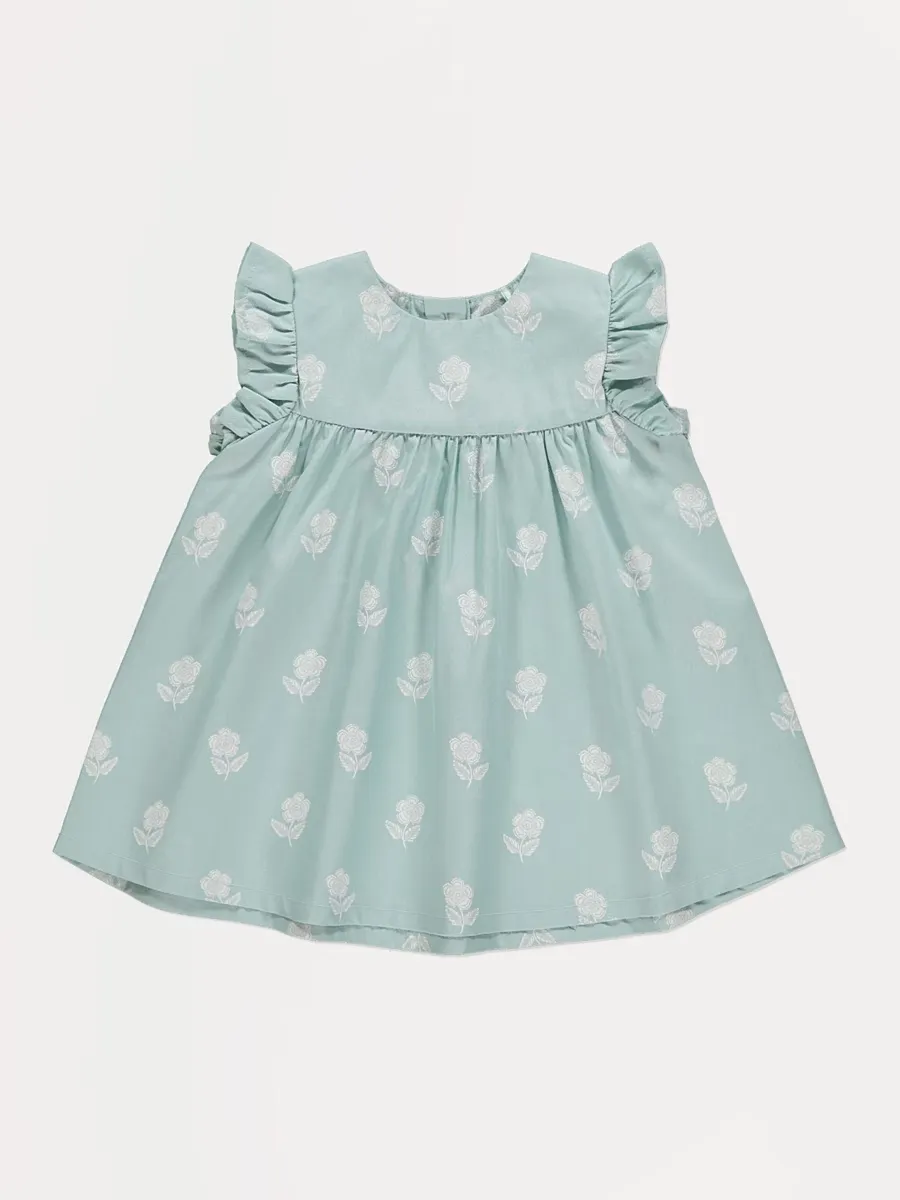 Floral Woven Frill Sleeve Dress