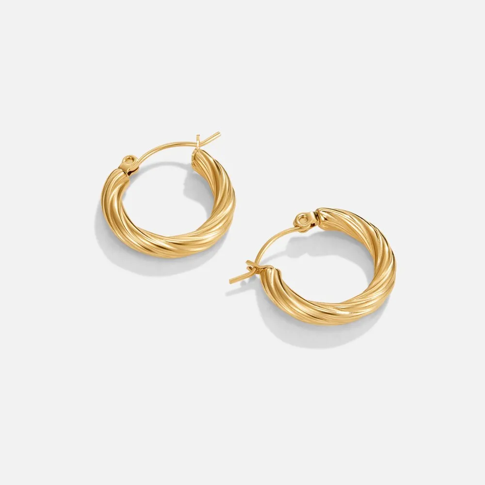 Rounded Twisted Hoop Earrings