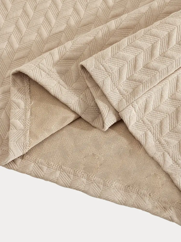 Casual Jacquard Textured Matching Set