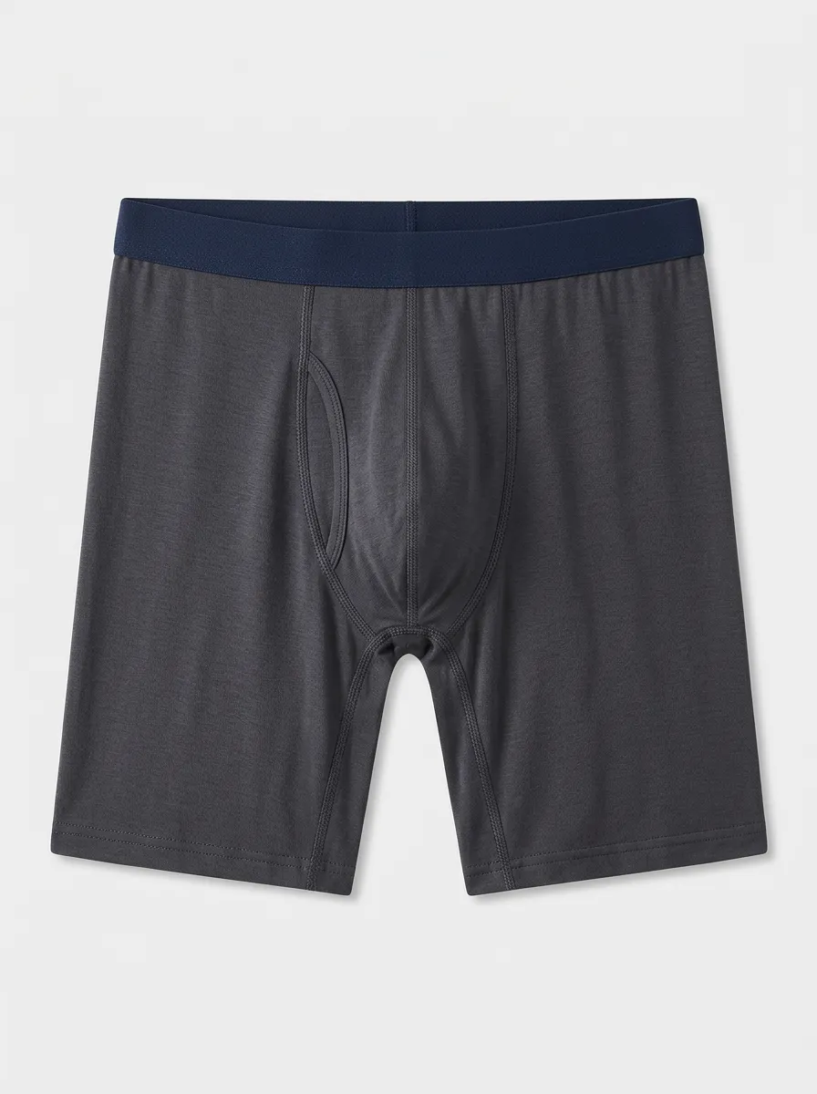 Men's Navy Blue Contrast Waistband Boxer Briefs