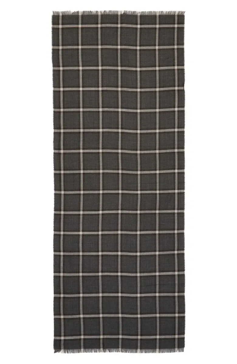 Tirana Check Wool & Silk Stole
