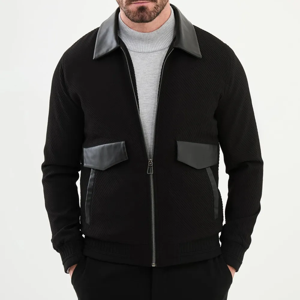 Slim Fit Leather Tailored Coat