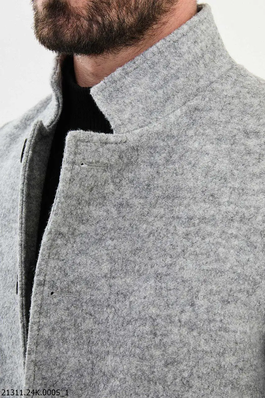 Classic Slim Fit Wool Longline Long Coat