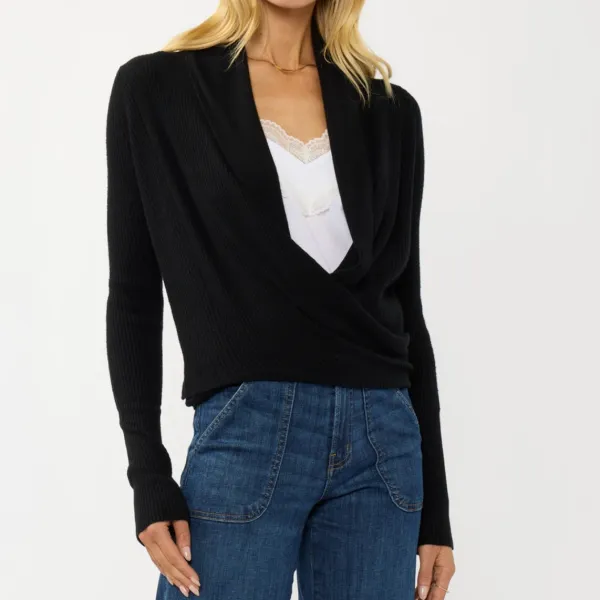 Waffle Knit Tie Front Cardigan