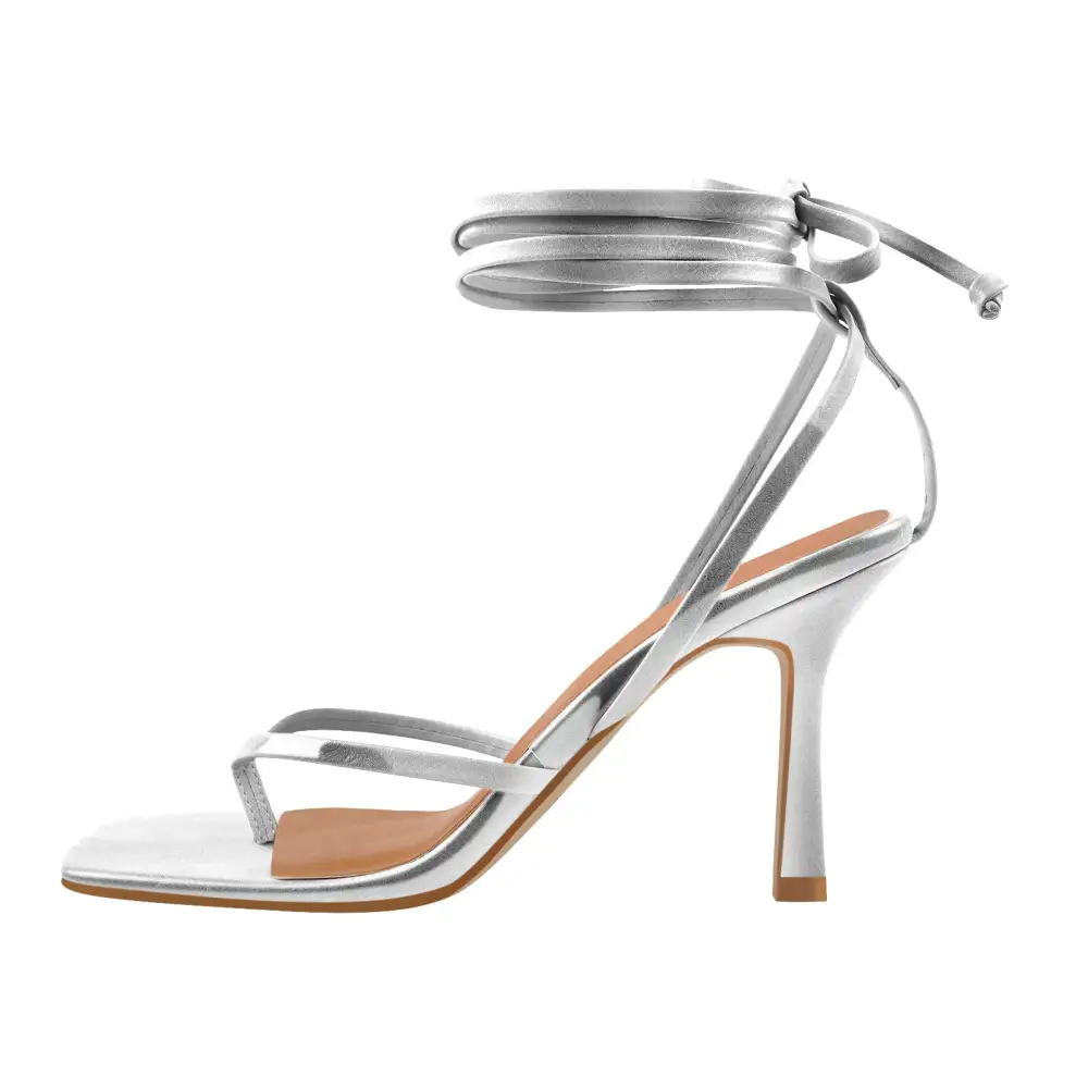 Flip Flop Thong Square Toe Lace Up Sandals