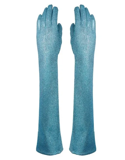 Glitter Finish Long Gloves