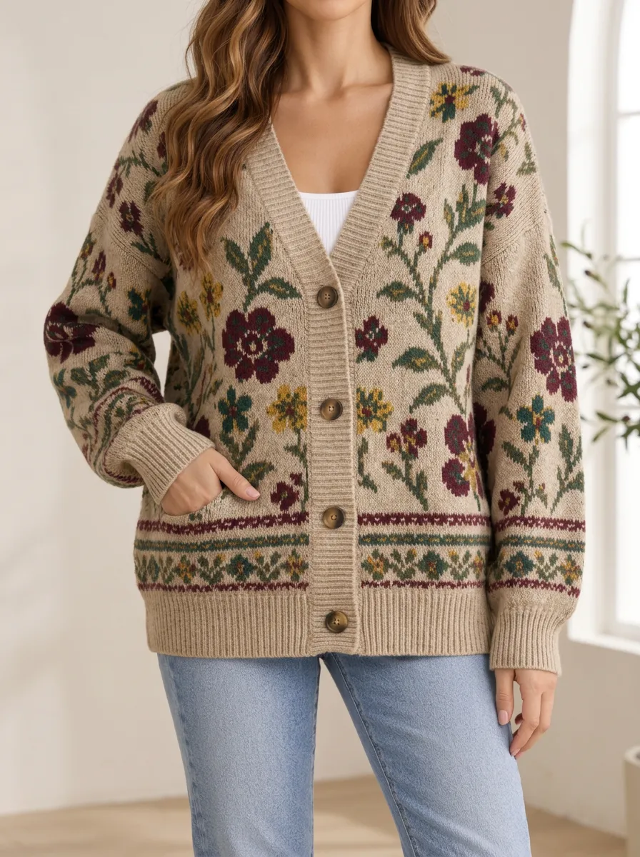 Everyday V Neck Button Front Women's Soft Knit Cardigan