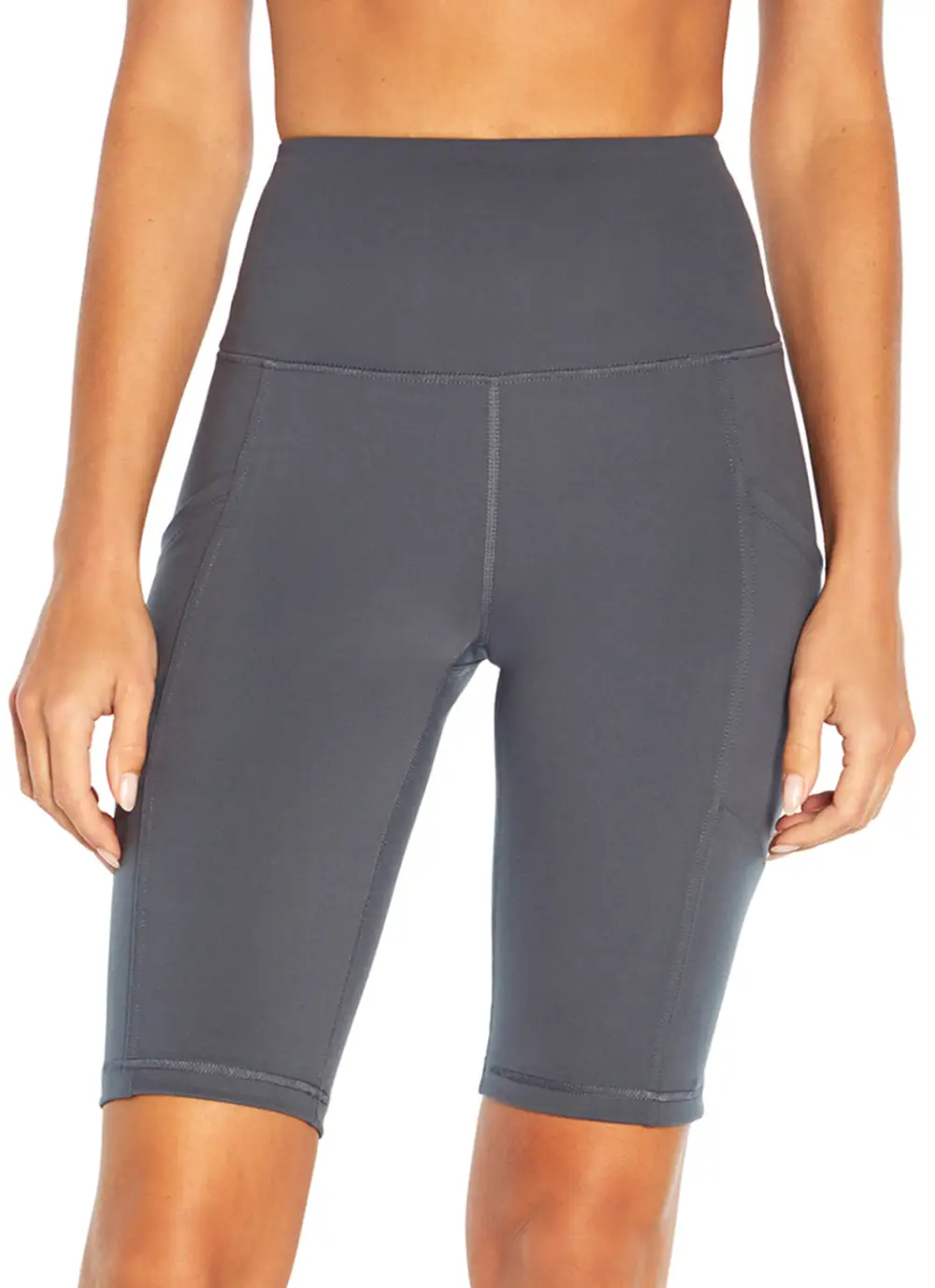 Mesh Waist Longline Yoga Shorts