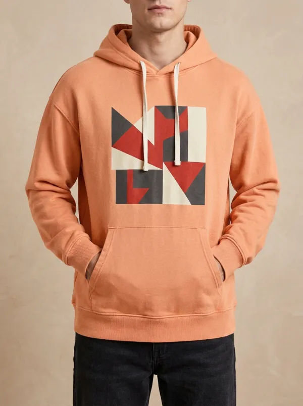 Men's Streamlined Geometric Abstract Art Print Hoodie