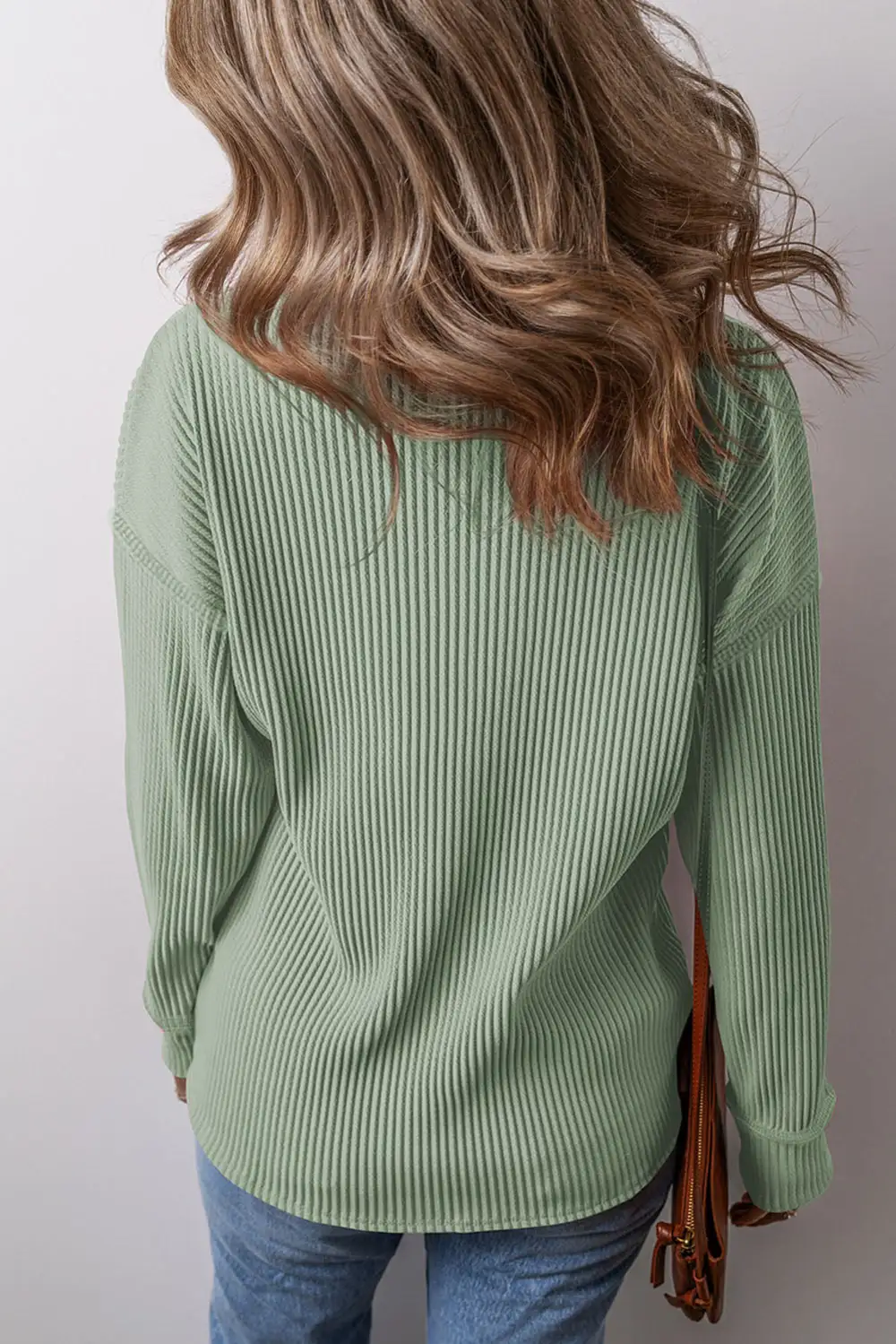 Women's Solid Corded Long Sleeve Top